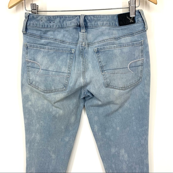 American Eagle Distressed 360° Super Stretch Skinny Jean Jeggings Light Wash 6 - Picture 8 of 16